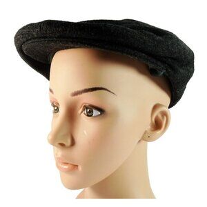 Mens Vintage Newsboy Cap Hat Bercat Cashmere Wool Italy Gray 7 1/8 57